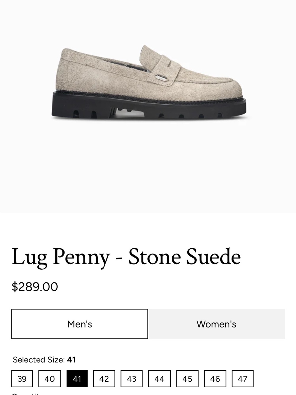 Lug Penny Loafer in Stone Suede